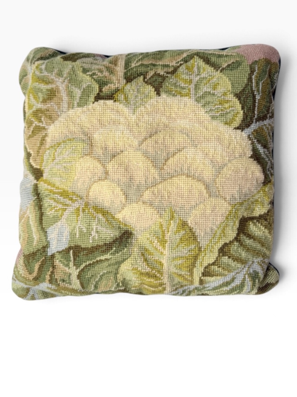 Kaffe Fassett Ehrman Cauliflower Cabbage Completed Needlepoint Pillow 15x15 in.